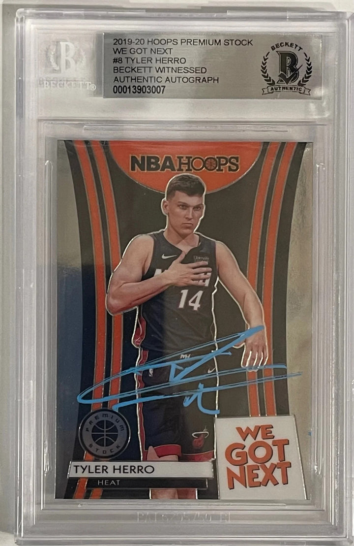 Tyler Herro Autographed 2019-20 Panini Hoops Premium Stock Rookie Card #8 (Becke