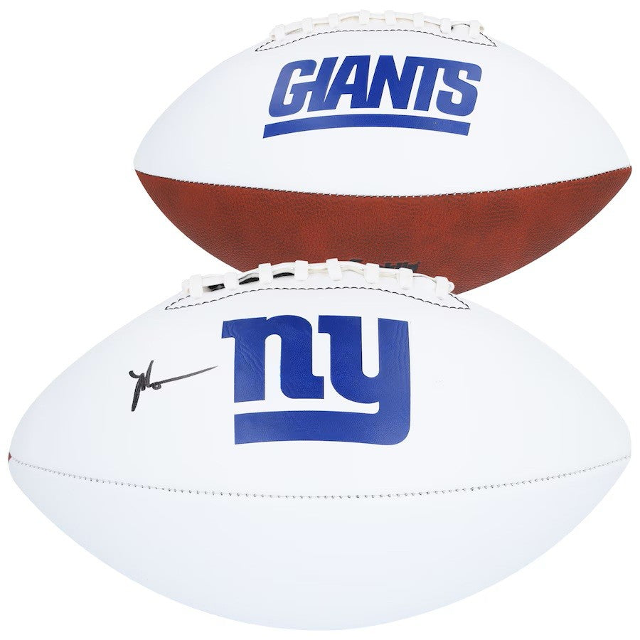 Malik Nabers Signed New York Giants Logo Football Fanatics