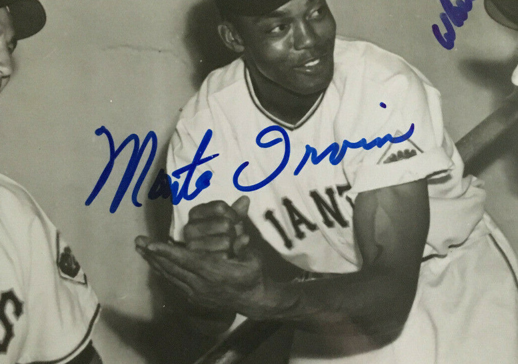 Monte Irvin Bobby Thomson Ray Noble Giants signed 5 auto 8x10 photo framed COA