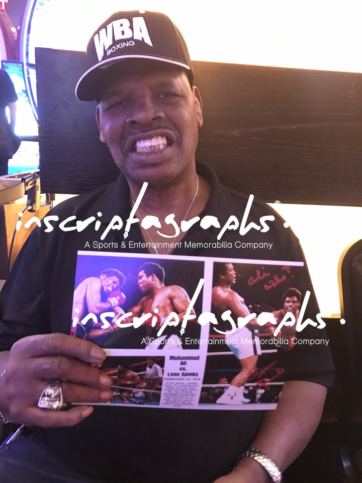 Leon Spinks Signed 8x10 Inscribed "Ali Who?" COA Inscriptagraphs 8x Muhammad