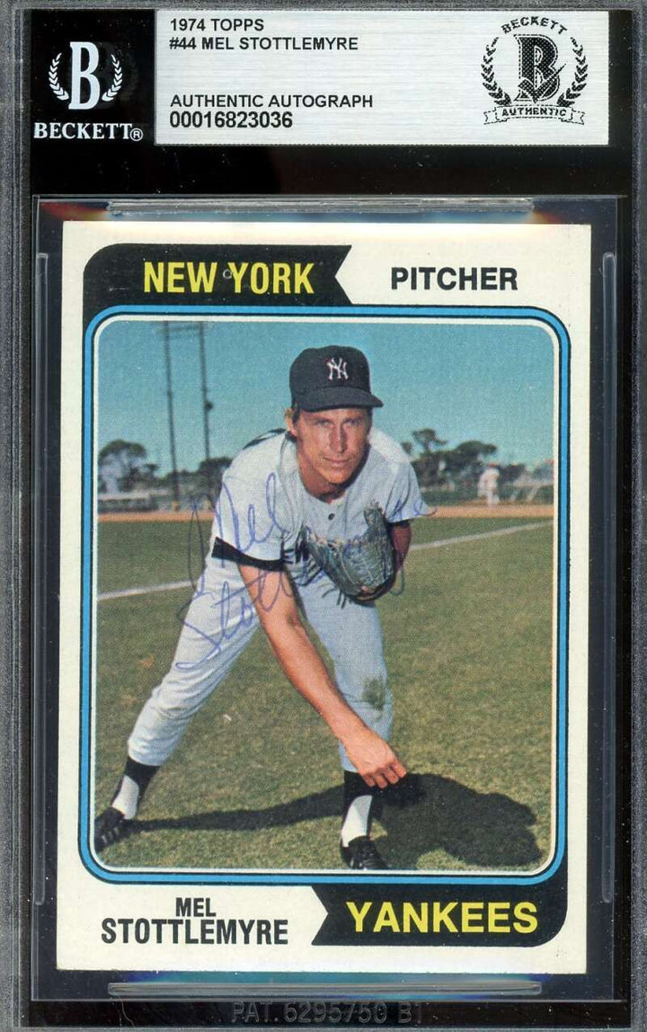 Mel Stottlemyre Beckett BAS Vintage Signed 1974 Topps Autograph