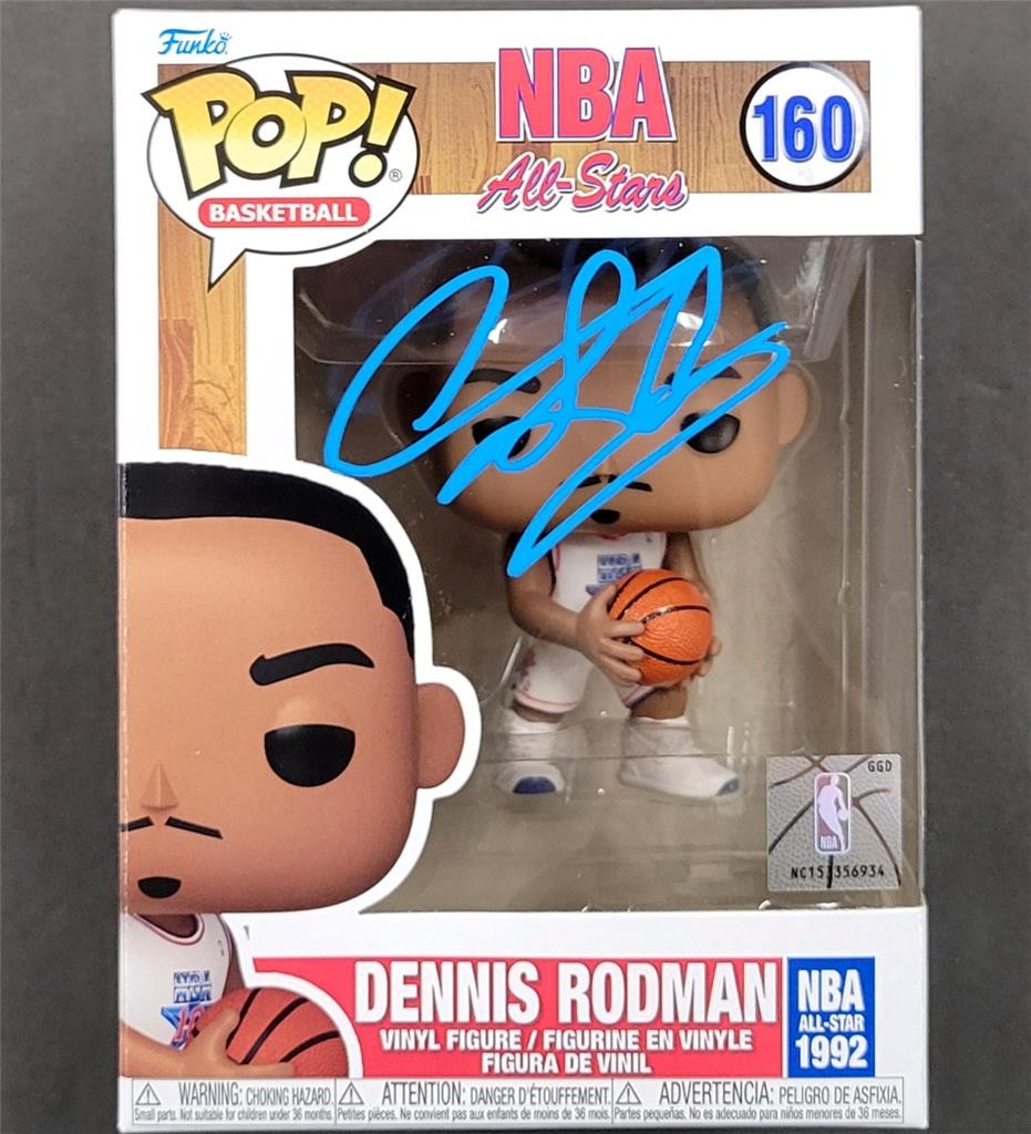 Dennis Rodman signed Pistons 1992 NBA All-Star Funko Pop! auto 160 ~ Beckett BAS