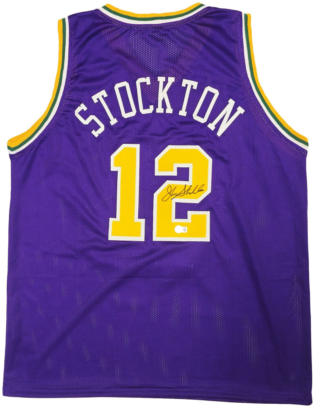 Utah Jazz John Stockton Signed Purple Jersey Beckett Witness