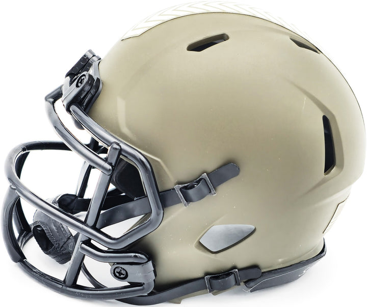 Terry Bradshaw Auto Steelers Army Green Salute to Service Mini Helmet Beckett