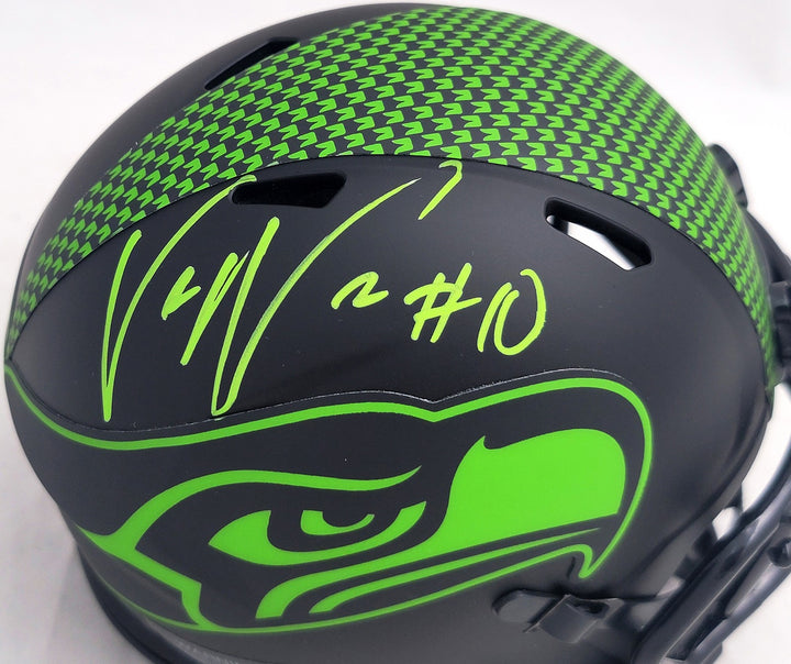 Uchenna Nwosu Signed Seattle Seahawks Eclipse Black Speed Mini Helmet MCS Holo