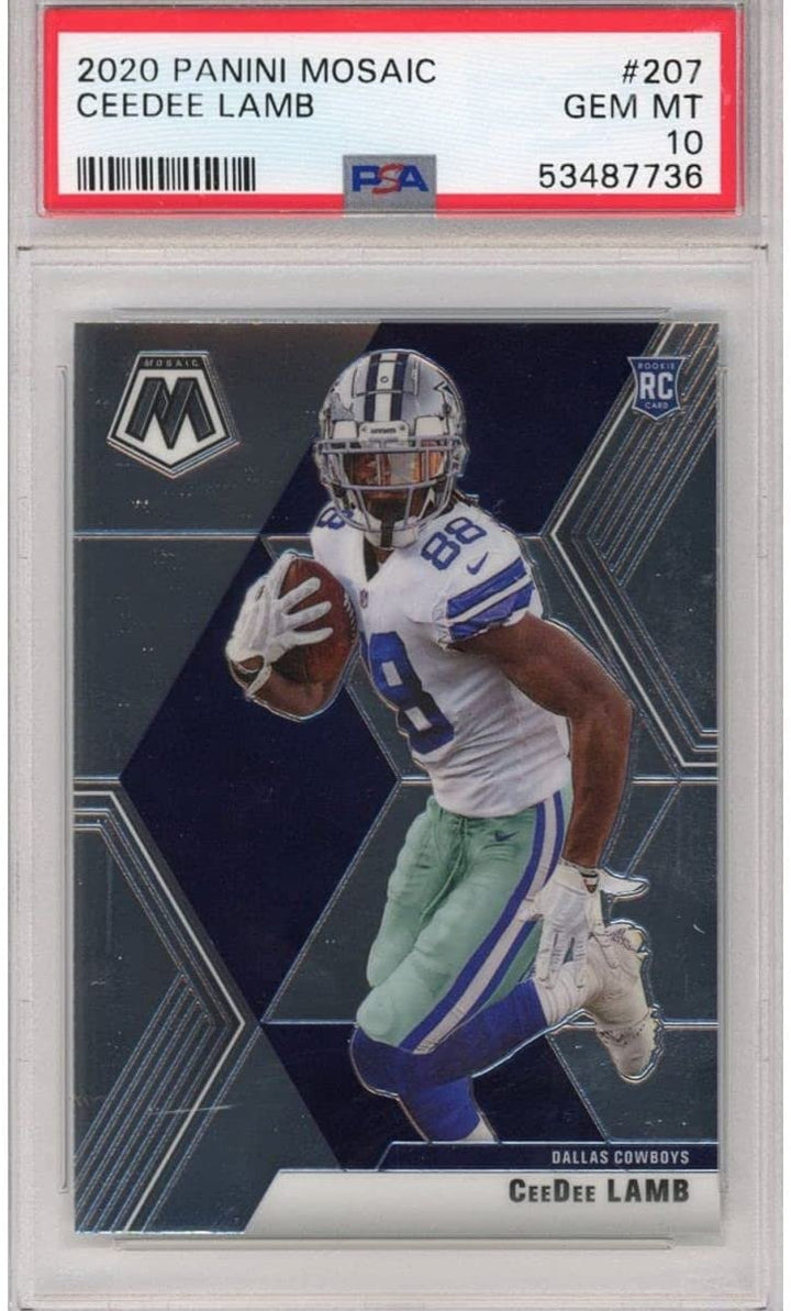 Graded 2020 Panini Mosaic CeeDee Lamb #207 Rookie RC Football Card PSA 10