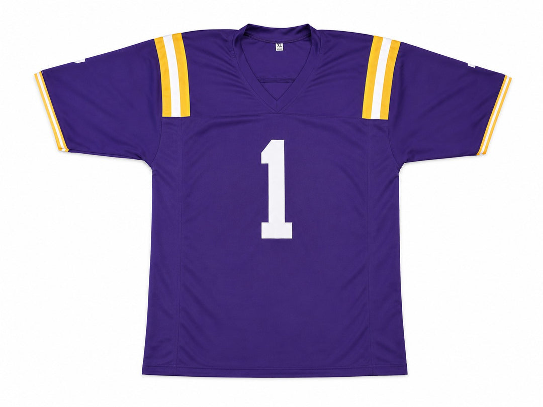 LSU Tigers Ja'Marr Chase Signed Purple Jersey Beckett BAS QR