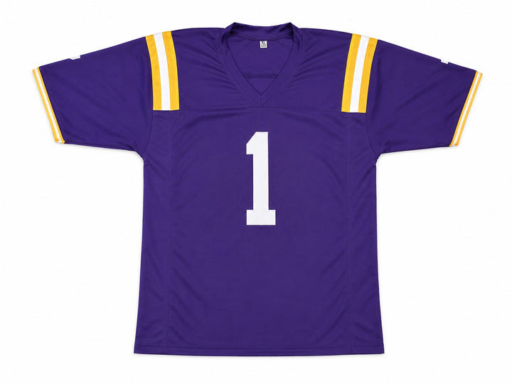 LSU Tigers Ja'Marr Chase Signed Purple Jersey Beckett BAS QR