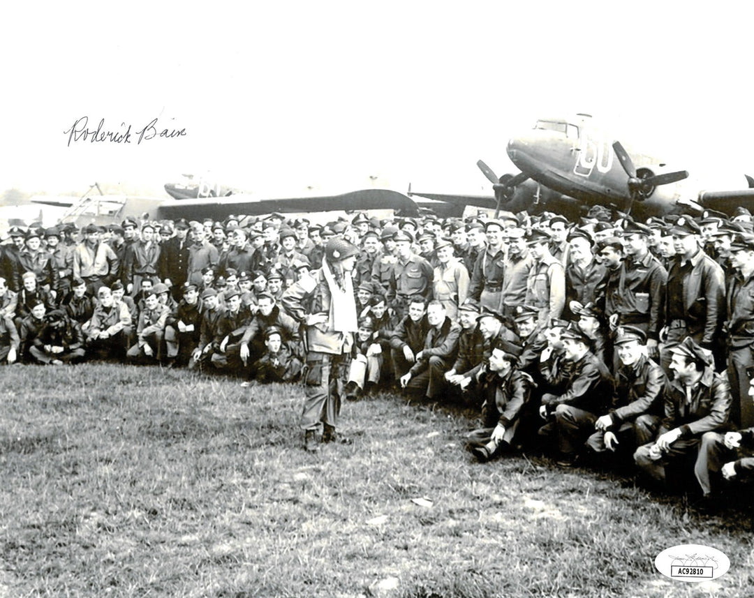 Roderick Bain signed WWII Band of Brothers 8x10 Photo- JSA- E Company 506 PIR