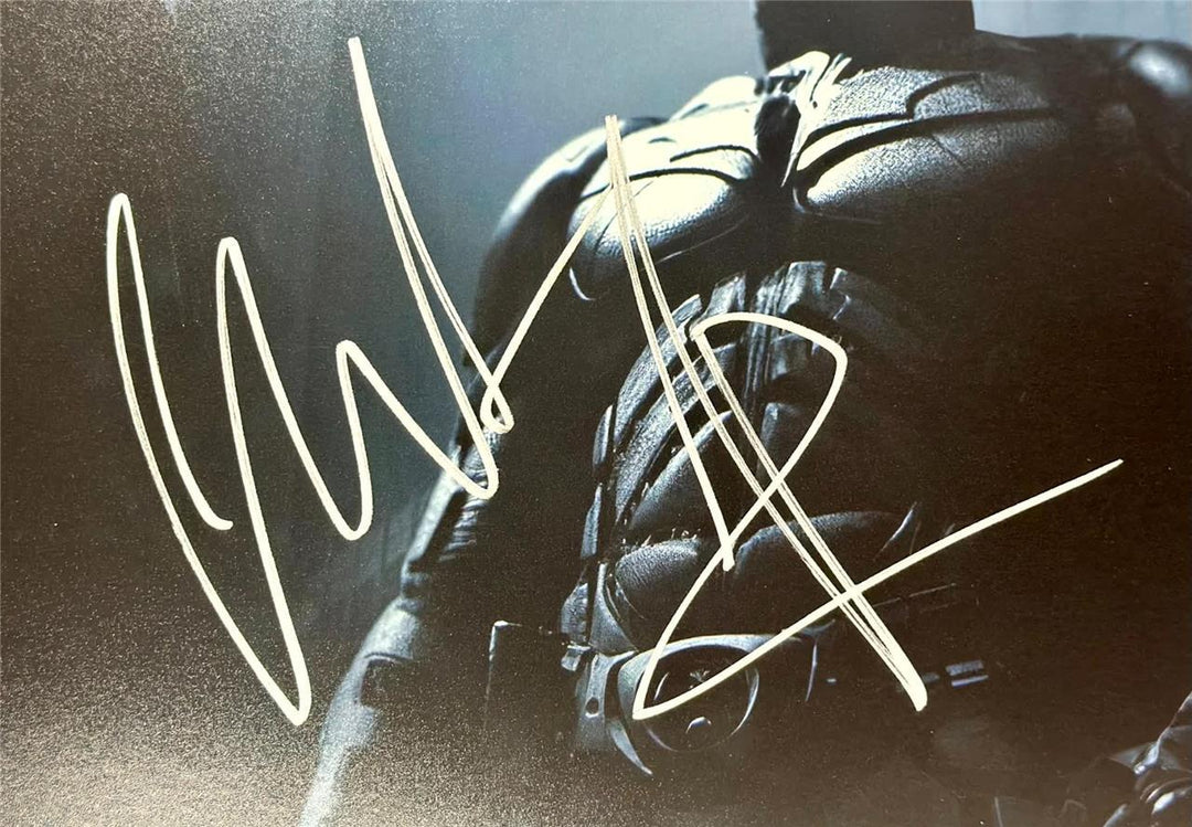Christian Bale signed Batman Dark Knight 12x18 photo autograph ~ Beckett BAS