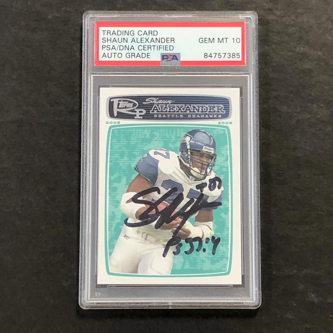2008 Topps Rookie Progression #20 SHAUN ALEXANDER Signed Card PSA Slabbed Seahaw