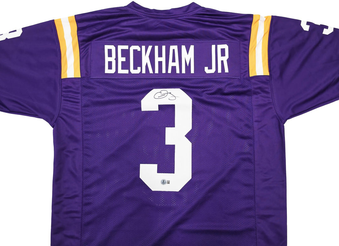 LSU Tigers Odell Beckham Jr. Signed Purple Jersey Beckett Witness