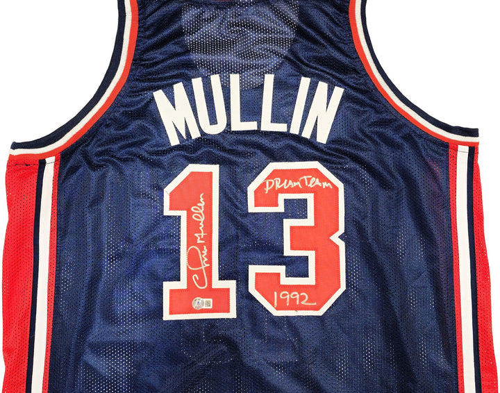 Team USA Chris Mullin Autographed Signed Blue Jersey "Dream Team" Beckett Wit