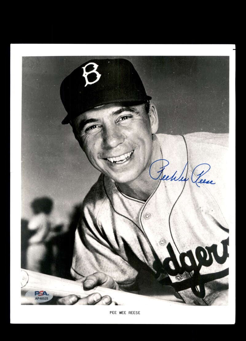 Pee Wee Reese PSA DNA Signed 8x10 Photo Autographed Dodgers