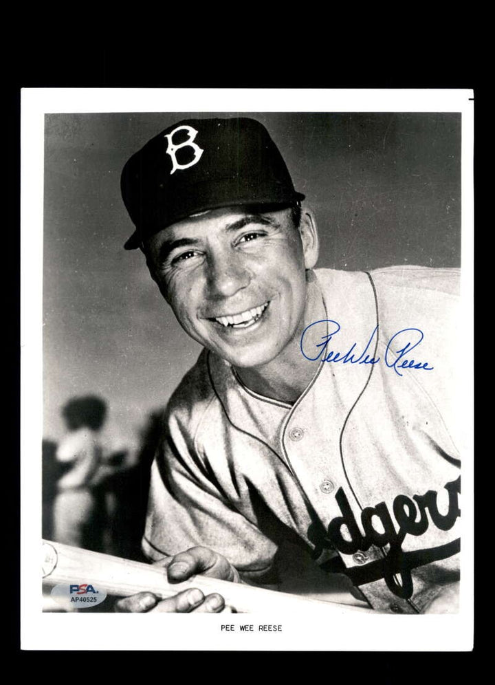 Pee Wee Reese PSA DNA Signed 8x10 Photo Autographed Dodgers