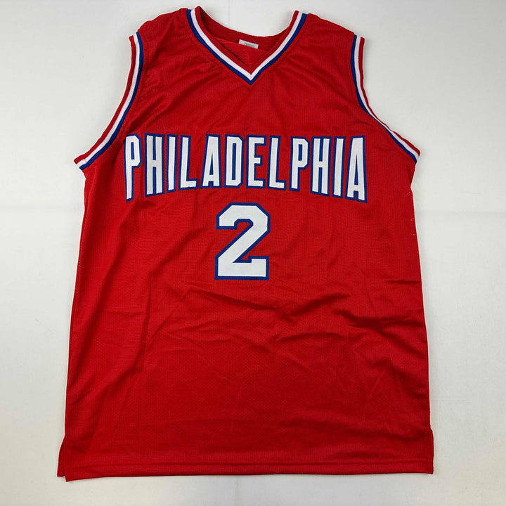 Facsimile Autographed Moses Malone Philadelphia Red Reprint Jersey Size Men's XL