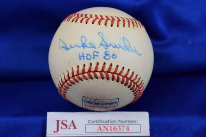 Duke Snider JSA Coa Autograph Hall of Fame Signed Baseball HOF 80
