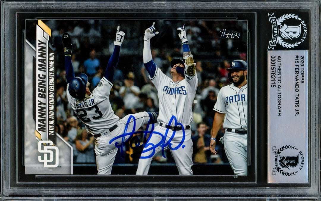 Fernando Tatis Jr. Signed 2020 Topps Card #15 San Diego Padres Beckett #15782115