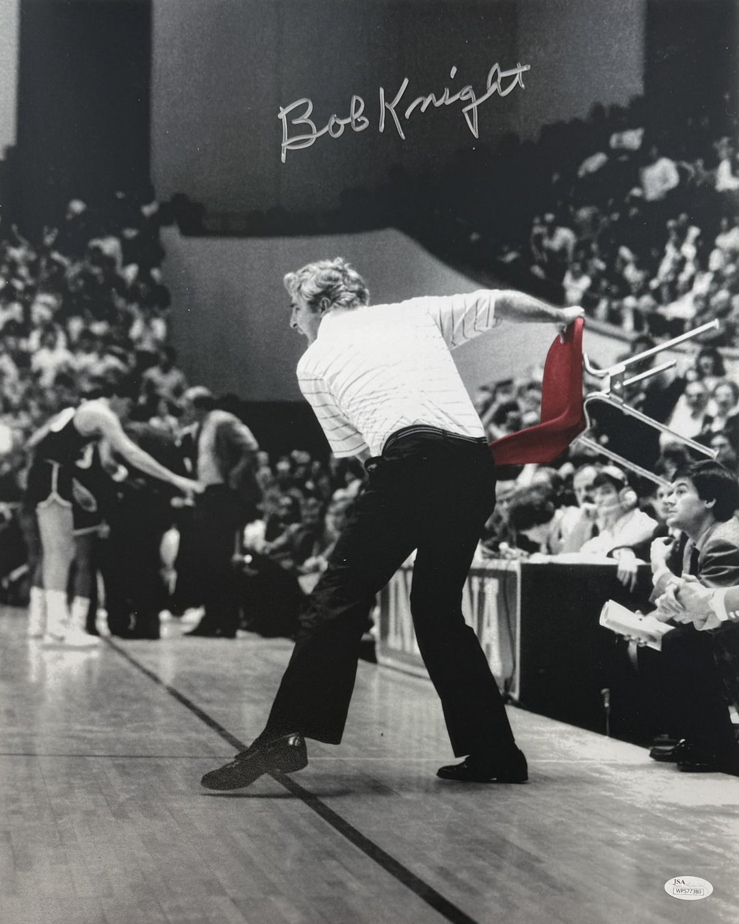 Bobby Knight Autographed/Signed Indiana Hoosiers 16x20 Photo Chair JSA 56181