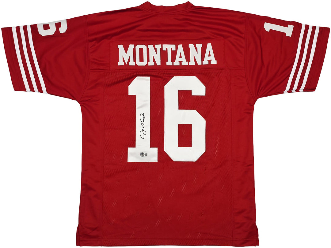 San Francisco 49ers Joe Montana Signed Red Jersey Beckett