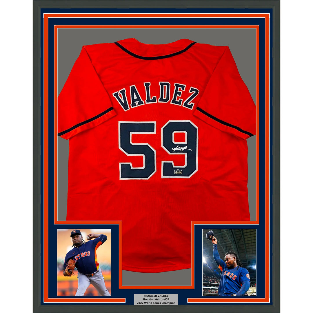 Framed Facsimile Autographed Framber Valdez 33x42 Reprint Laser Auto Jersey