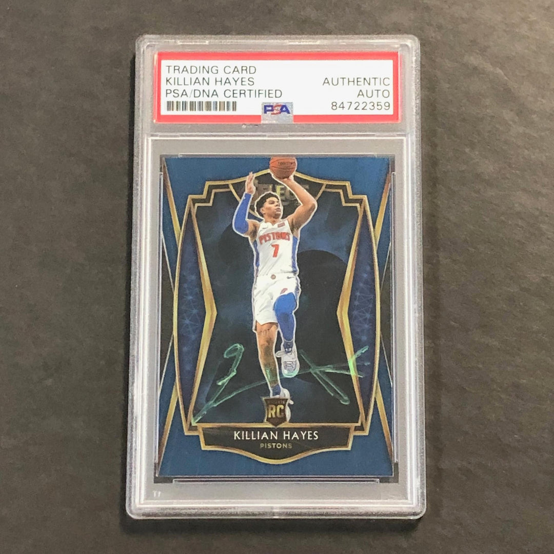 2020-21 Panini Select #181 Killian Hayes Signed Card AUTO PSA Slabbed RC Pistons
