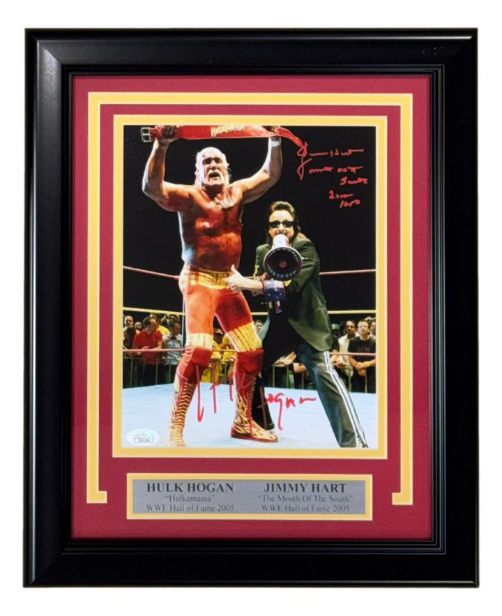 Hulk Hogan Jimmy Hart Signed Framed 8x10 WWE Wrestling Photo JSA Hologram