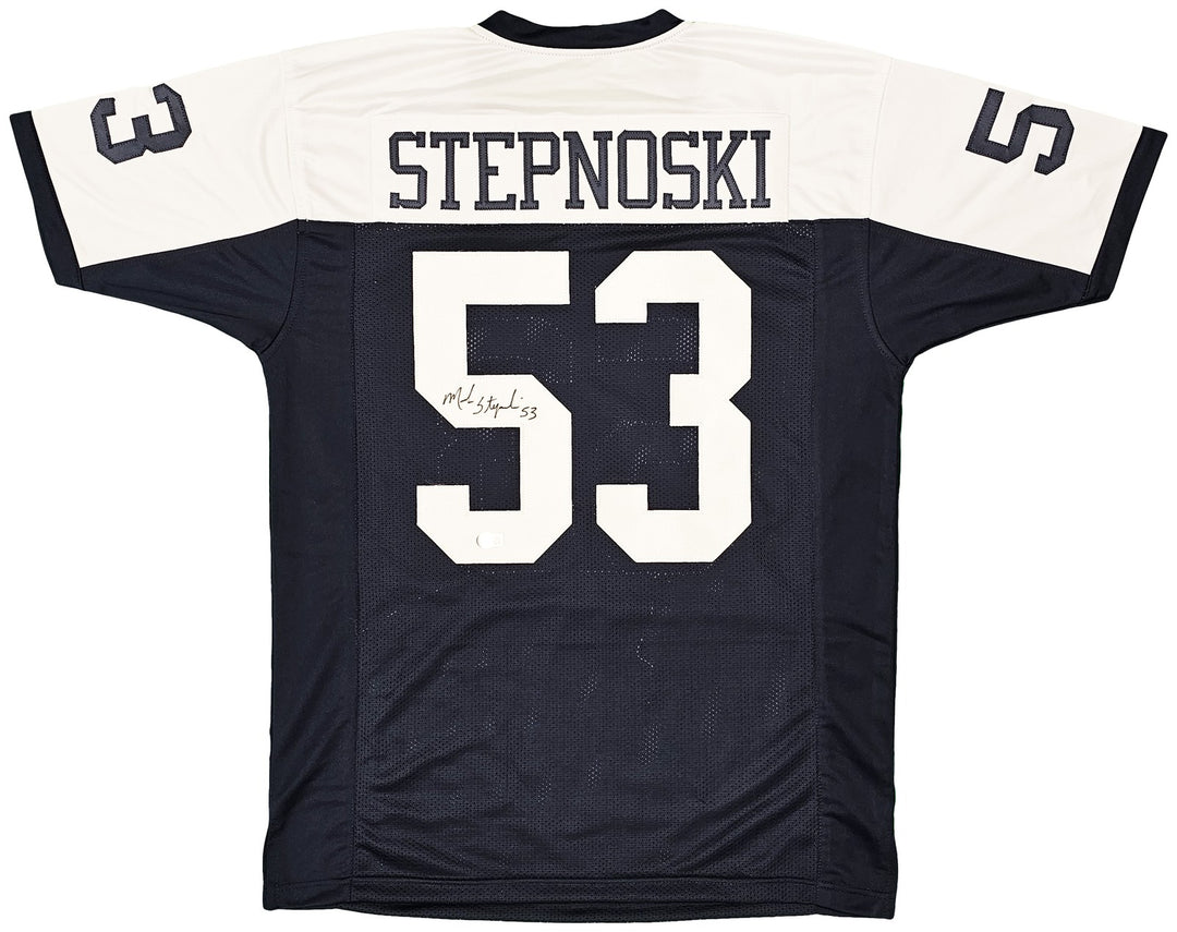 Dallas Cowboys Mark Stepnoski Autographed Signed Dark Blue Jersey Beckett