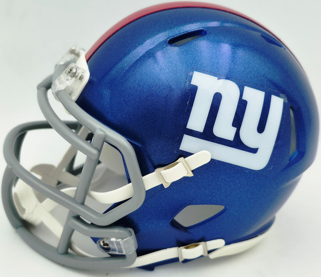 Cam Skattebo Signed Giants Blue Speed Mini Helmet Beckett QR