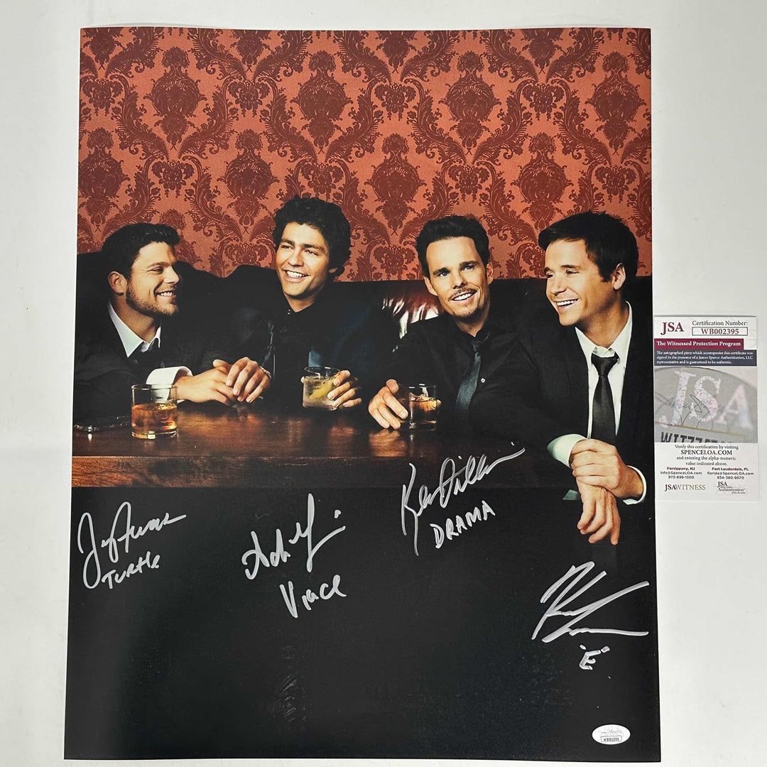 Autographed/Signed Entourage 4 Cast Grenier Connolly Ferrara 16x20 Photo JSA COA