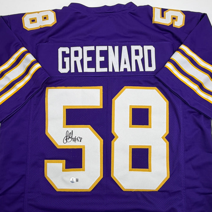 Autographed/Signed Jonathan Greenard Minnesota Purple Retro Jersey Beckett COA