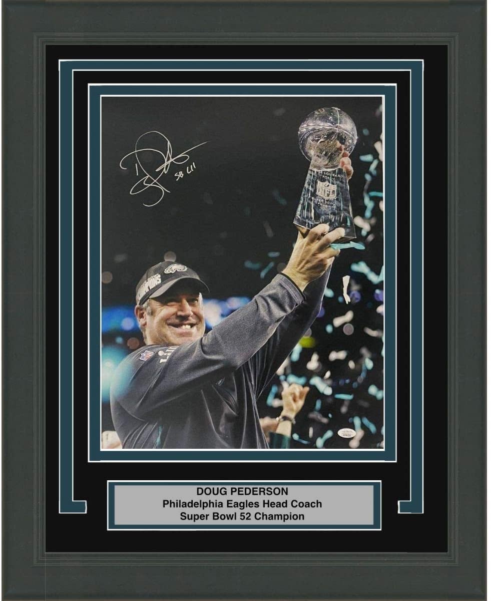 FRAMED Autographed/Signed DOUG PEDERSON SB LII 52 16x20 Photo JSA COA