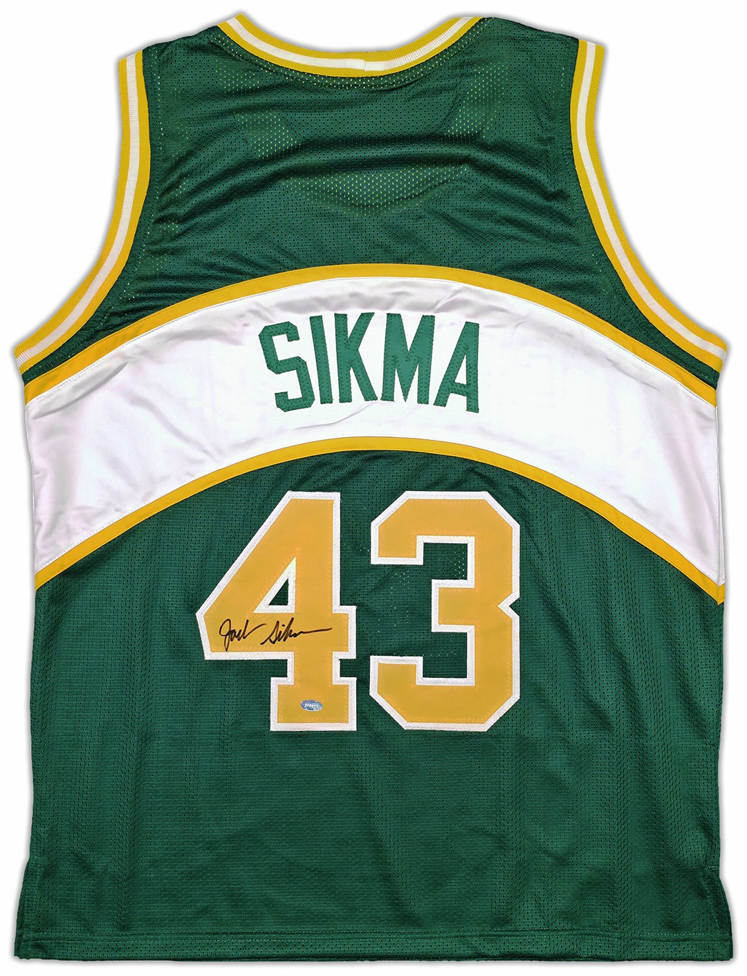 Seattle Supersonics Jack Sikma Autographed Signed Green Jersey MCS Holo