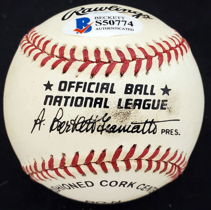 Sam Mele Signed NL Baseball Washington Senators, Twins Full Name Beckett