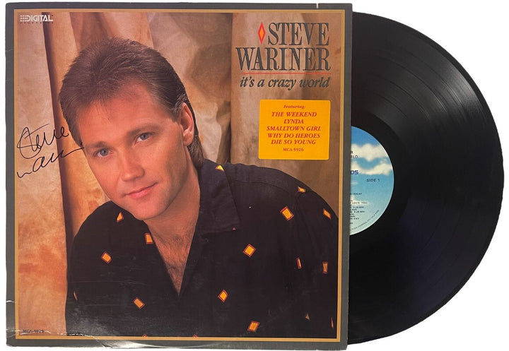 Steve Wariner signed 1987 It's A Crazy World Album Cover/LP/Vinyl Record- JSA