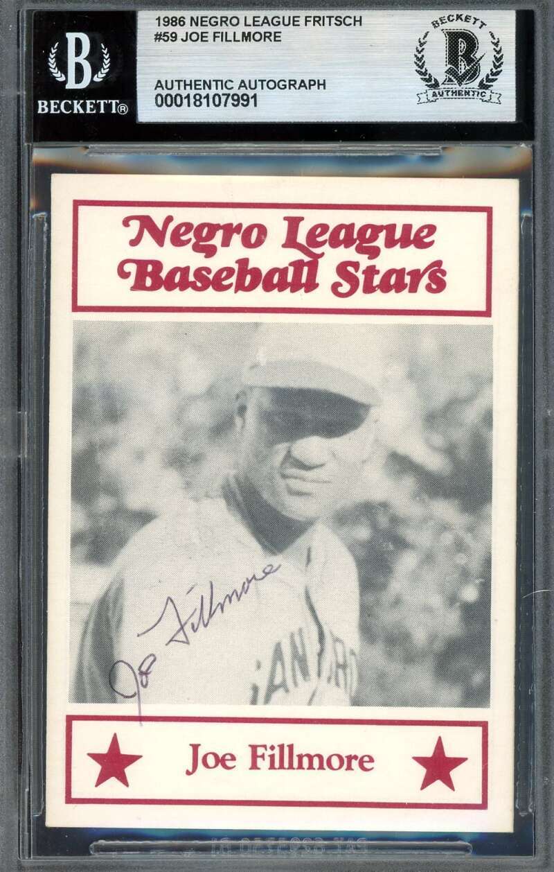 Joe Fillmore Beckett BAS Signed 1984 Decathlon Frisch Negro League Stars Autogra