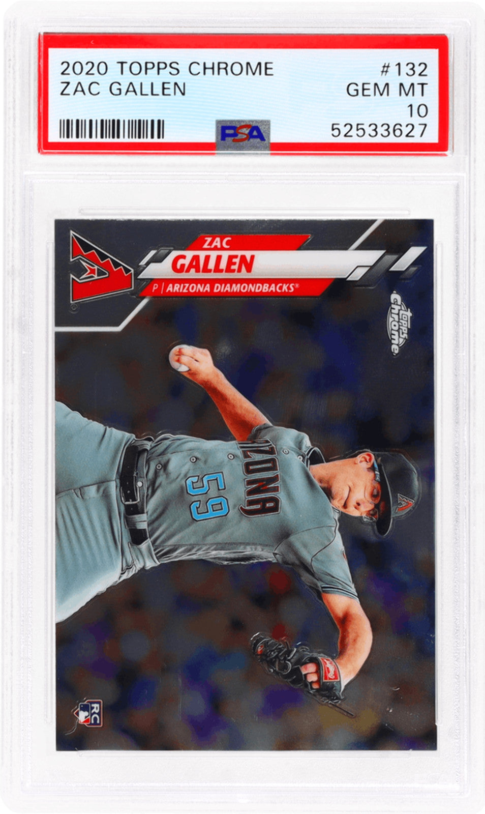Graded 2020 Topps Chrome Zac Gallen #132 Rookie RC Baseball Card PSA 10 Gem Mint