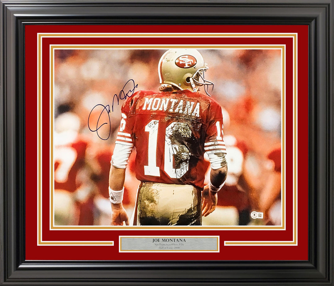 Joe Montana Signed Framed 16x20 Photo San Francisco 49ers Beckett BAS QR