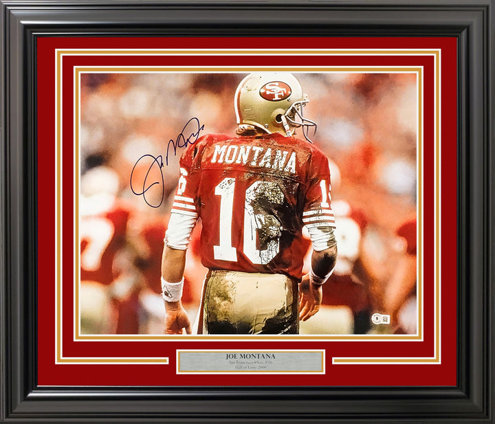 Joe Montana Signed Framed 16x20 Photo San Francisco 49ers Beckett BAS QR
