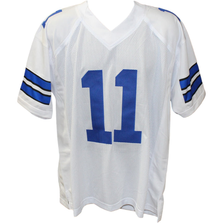 Danny White Autographed Pro Style White XL Jersey Insc. Beckett 44379