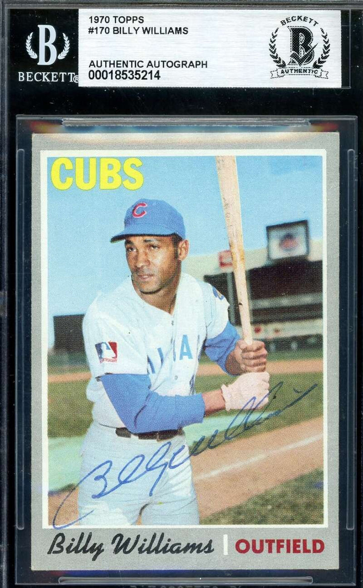 Billy Williams Beckett BAS Vintage Signed 1970 Topps Autograph