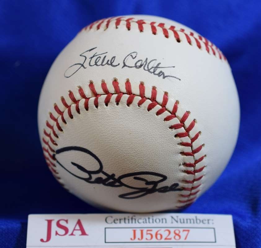 Steve Carlton Pete Rose Mike Schmidt JSA COA Autograph Phillies Signed Baseball