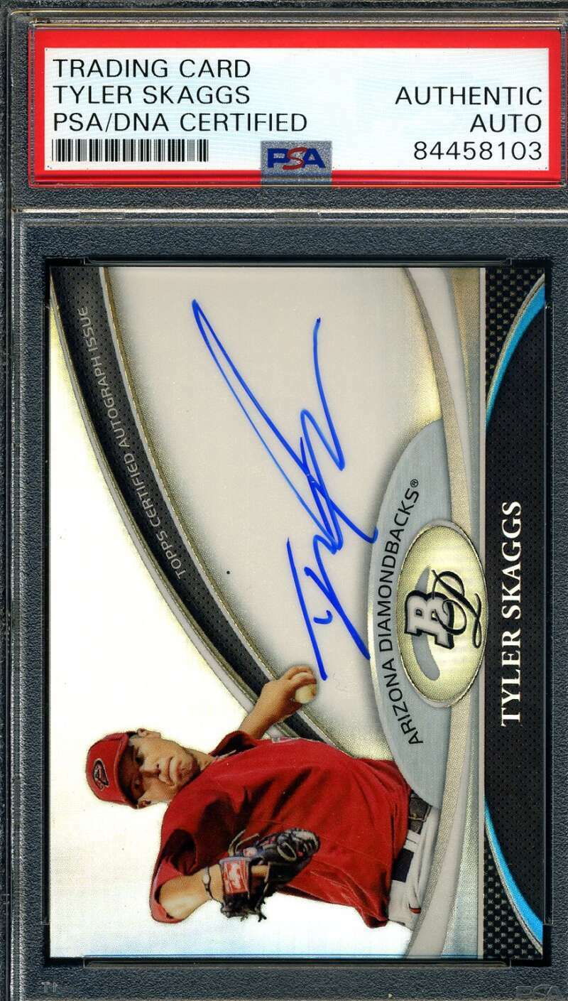 Tyler Skaggs PSA DNA Coa Signed 2011 Bowman Platinum Rookie Autograph