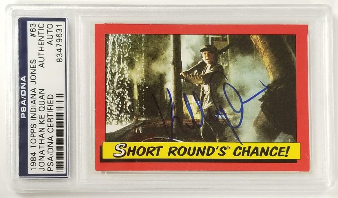 Jonathan Ke Quan signed 1984 Topps Indiana Jones #63 Short's Chance Card ~ PSA