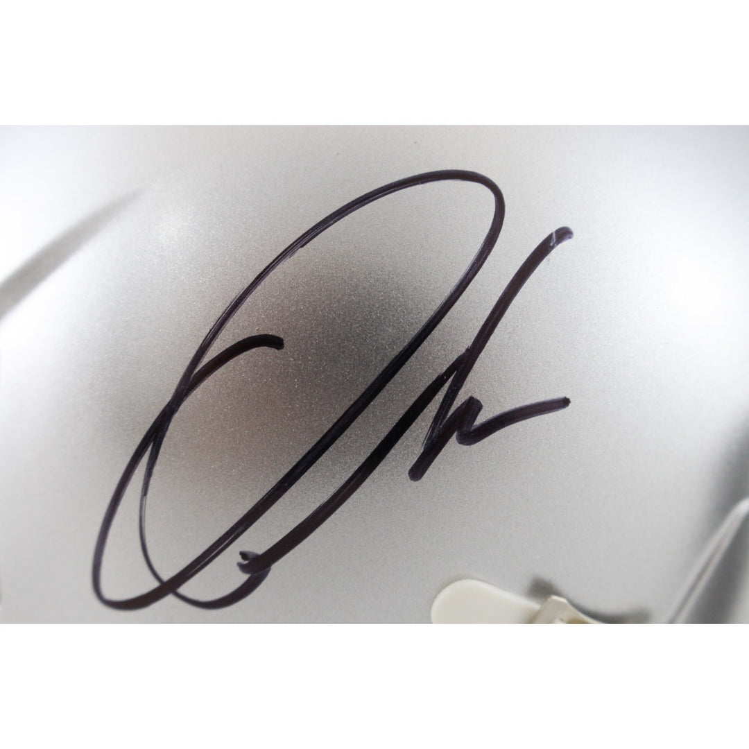 Quinshon Judkins Autographed Ohio State Buckeyes Speed Mini Helmet Beckett 49621