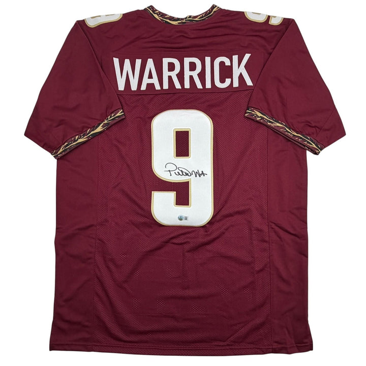 Autographed/Signed Peter Warrick Florida State FSU Maroon Jersey Beckett BAS COA