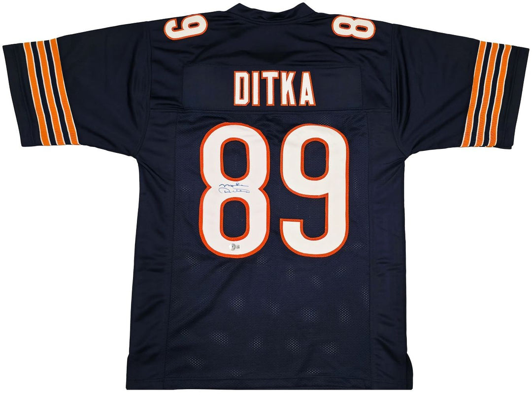 Mike Ditka Chicago Signed Navy Football Jersey BAS