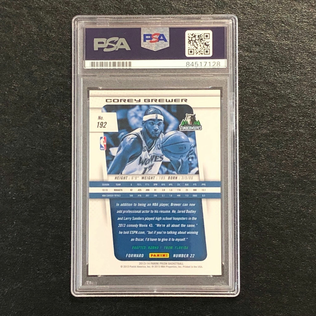 2013-14 Panini Prizm #192 Corey Brewer Signed Card AUTO PSA Slabbed Timberwolves