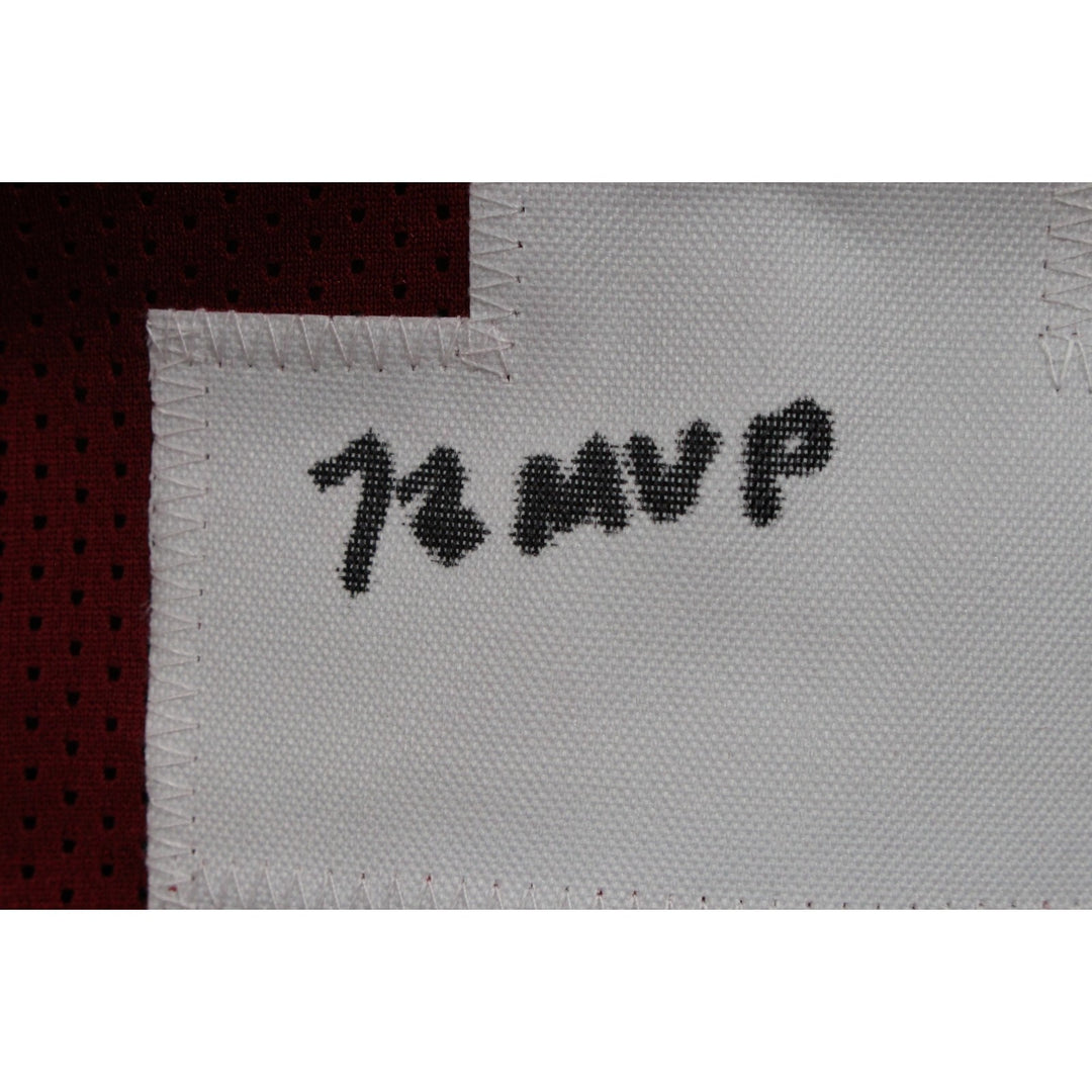 Larry Brown Autographed/Signed Pro Style Sz XL Red Jersey Beckett Witness 48039