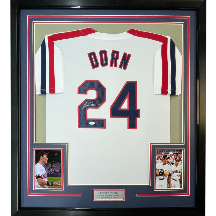 FRAMED Signed CORBIN BERNSEN Roger Dorn 35x39 Jersey JSA COA Auto